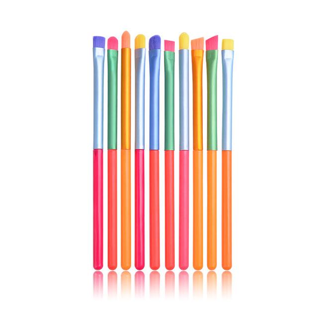 Makeup Brushes 10/15PCS Set Female Foundation Eye Shadow Eyeliner Multicolor Handle Professional Beauty Tool Make Up Maquillaje