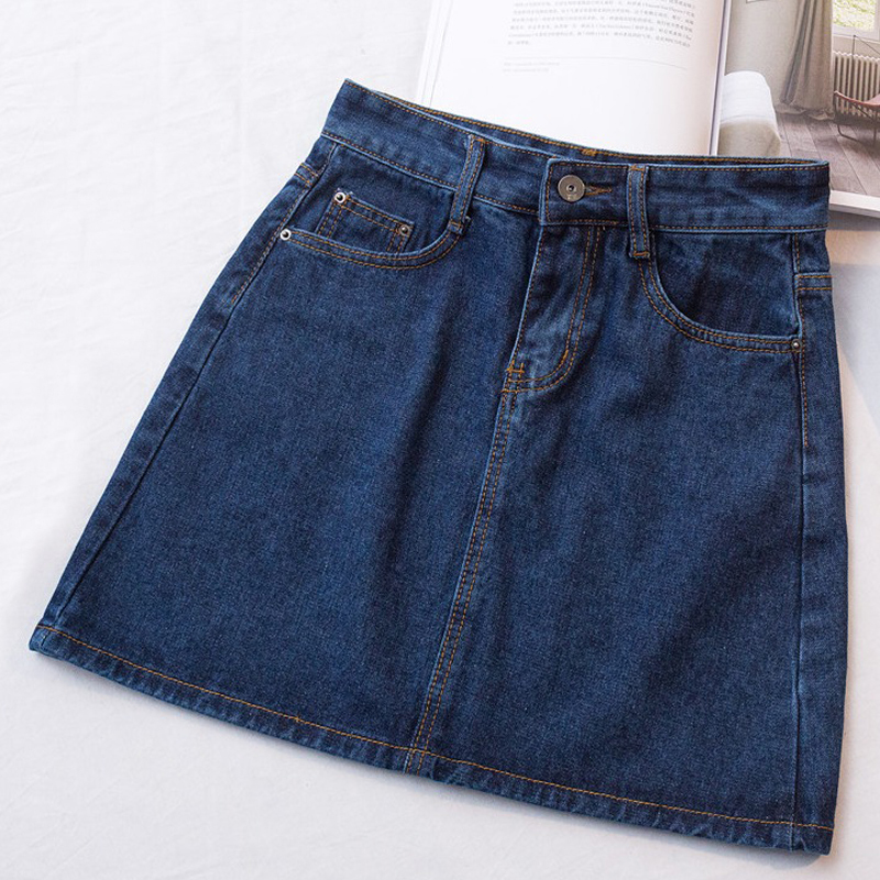 Zoki High Waist Women Denim Skirt Sexy Fashion Summer Korean Girls Jeans Mini Skirt Plus Size Cotton Ladies Short Skirt 210306