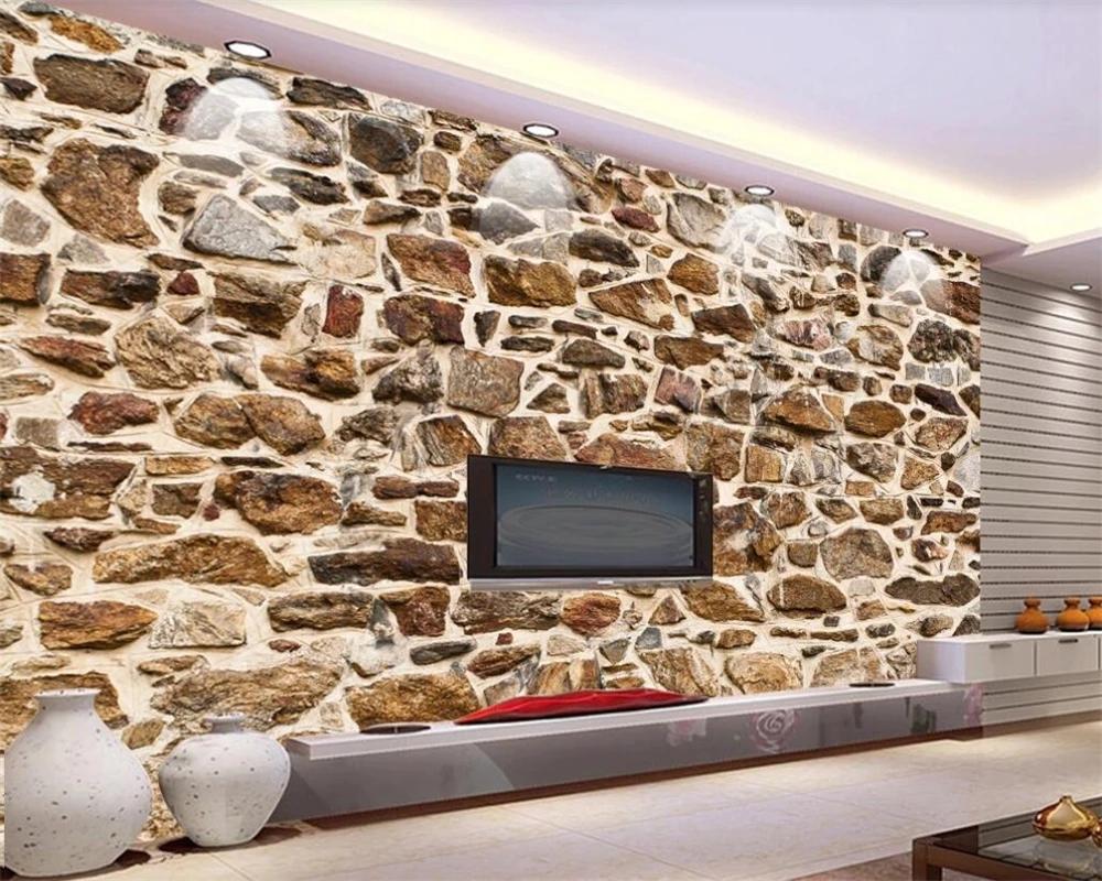 Self-Adhesive wallpaper for walls Vintage retro papel de parede 3d embossed stone texture TV background wall paper papier peint