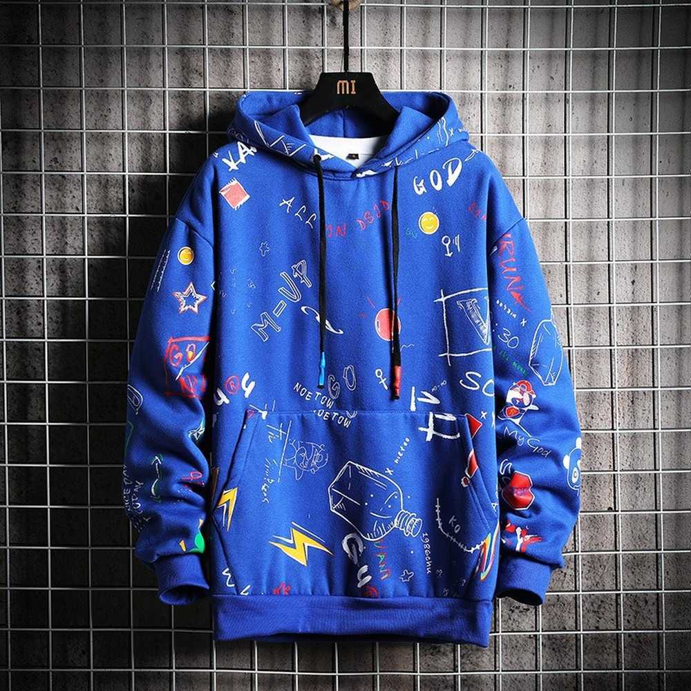 Men Hoodies Hip Hop Harajuku Hoodie Print Hooded Sweatshirt Street Fashion Thicken Autumn Men Sweatshirt Fashion Clothing Men 210728