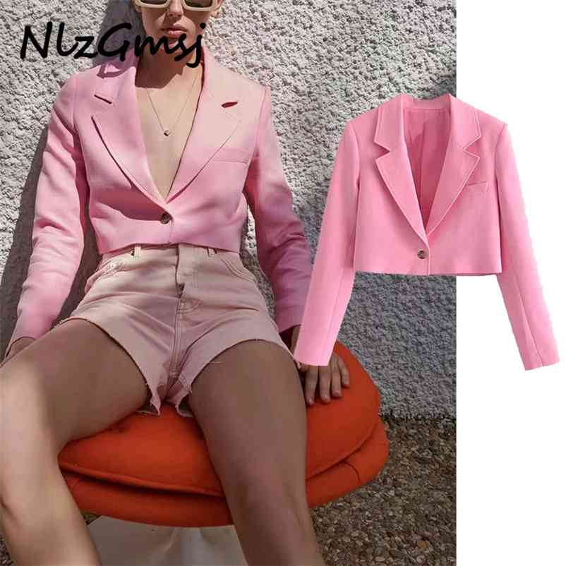 Blazer Women Solid Crop Coat Vintage Notched Collar Pocket Fashion Female Casual Chic Tops 04 210628, As picture
Blazer Women Solid Crop Coat Vintage Notched Collar Pocket Fashion Female Casual Chic Tops 04 210628, As picture