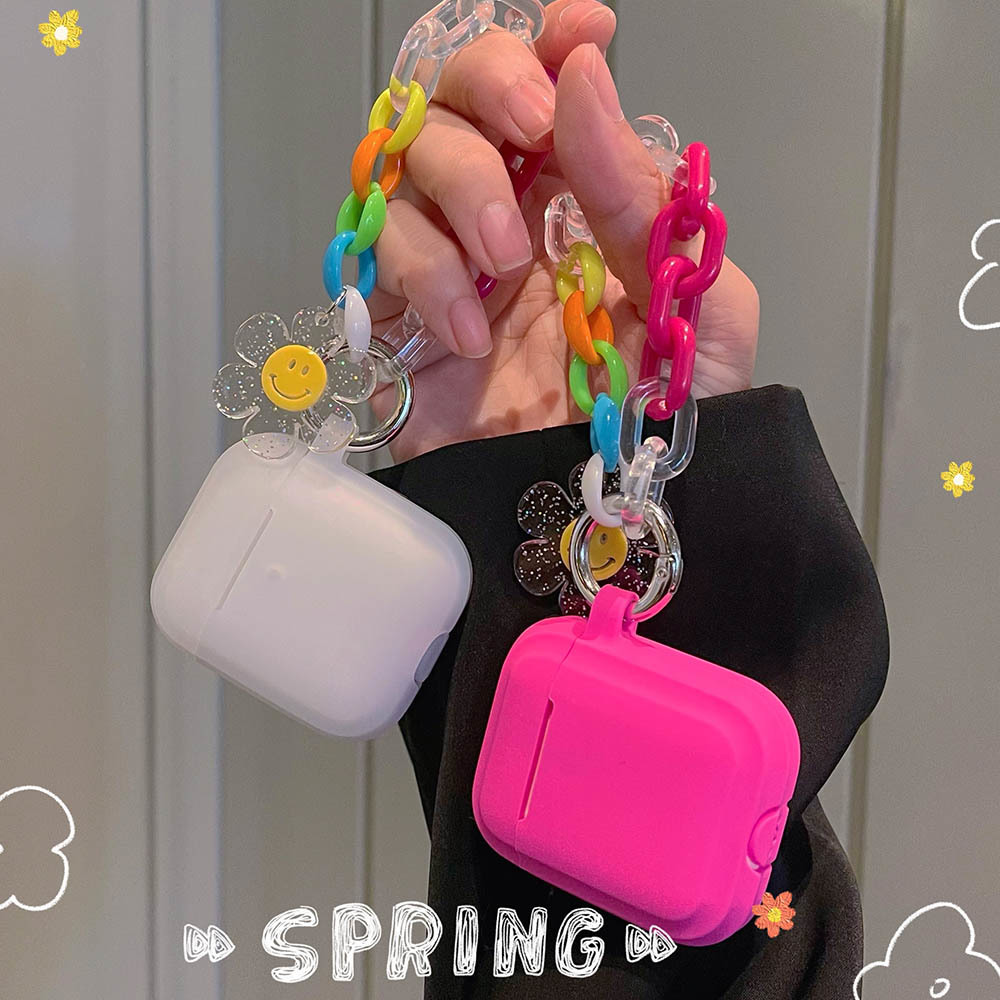 Silicone Case for Apple AirPods 1 2 Pro Soft Protective Cover Earphone Accessories with Smile Sun Flower Keychain Bracelet
Silicone Case for Apple AirPods 1 2 Pro Soft Protective Cover Earphone Accessories with Smile Sun Flower Keychain Bracelet