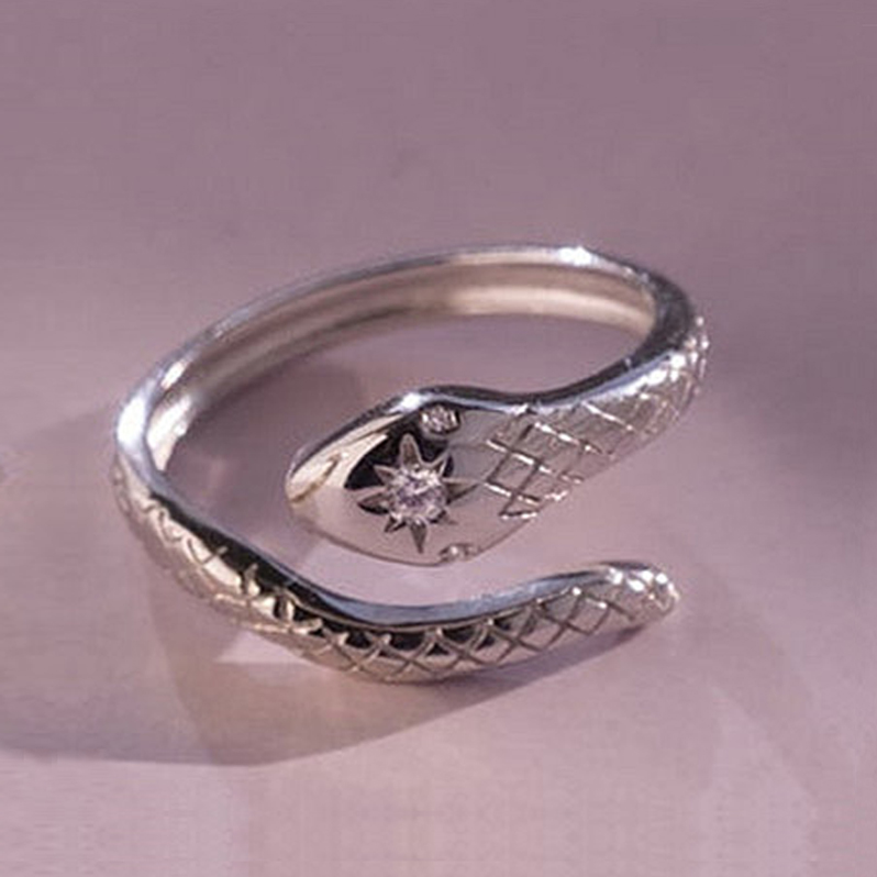 925 Sterling Silver Adjustable Snake Ring Girl Women Silver Gold Tone Animal Ring Factory Price RI2103051