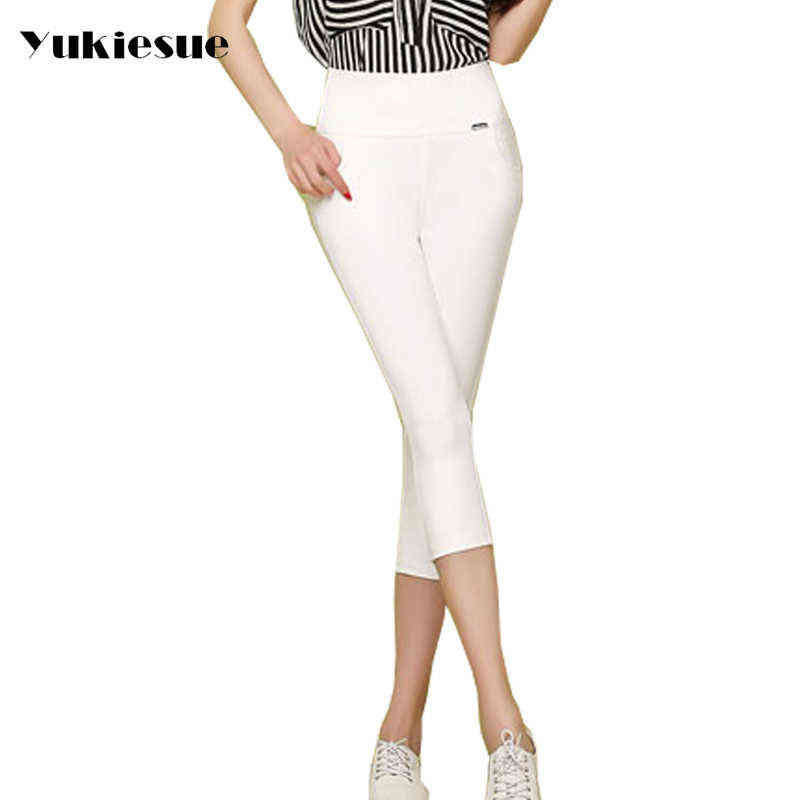 High quality pencil pants women summer style high waist elastic skinny female trousers woman pantalon femme 211115