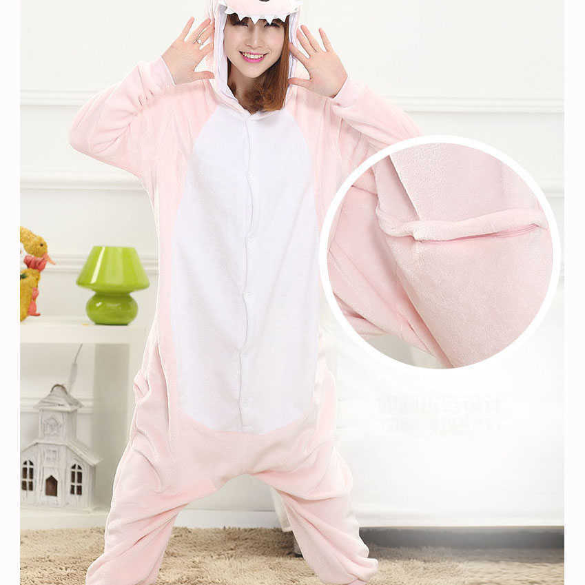 Flannel Dinosaur Kigurumi Pajama Women Male Winter Homewear Girl Onesie Animal Cosplay Costume Party Jumpsuit Adult Warm Y0913