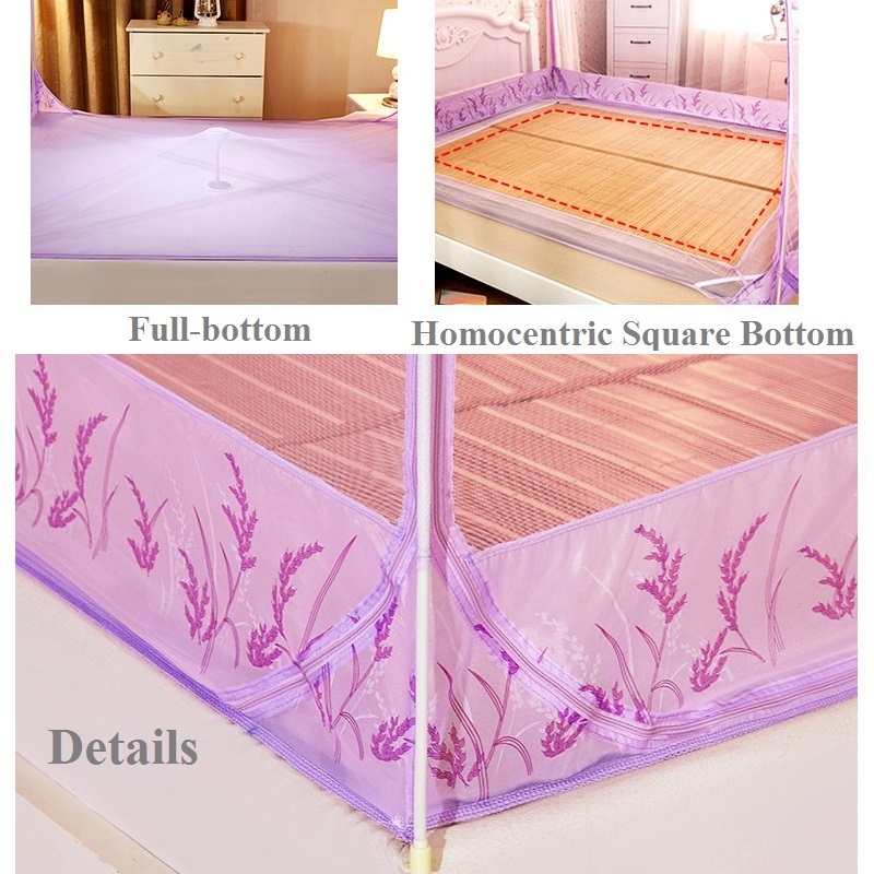 Romantic Purple Threedoor Mosquito Net For Adults Bed Summer Portable Insect Repellent Tent Mesh ting Y200417