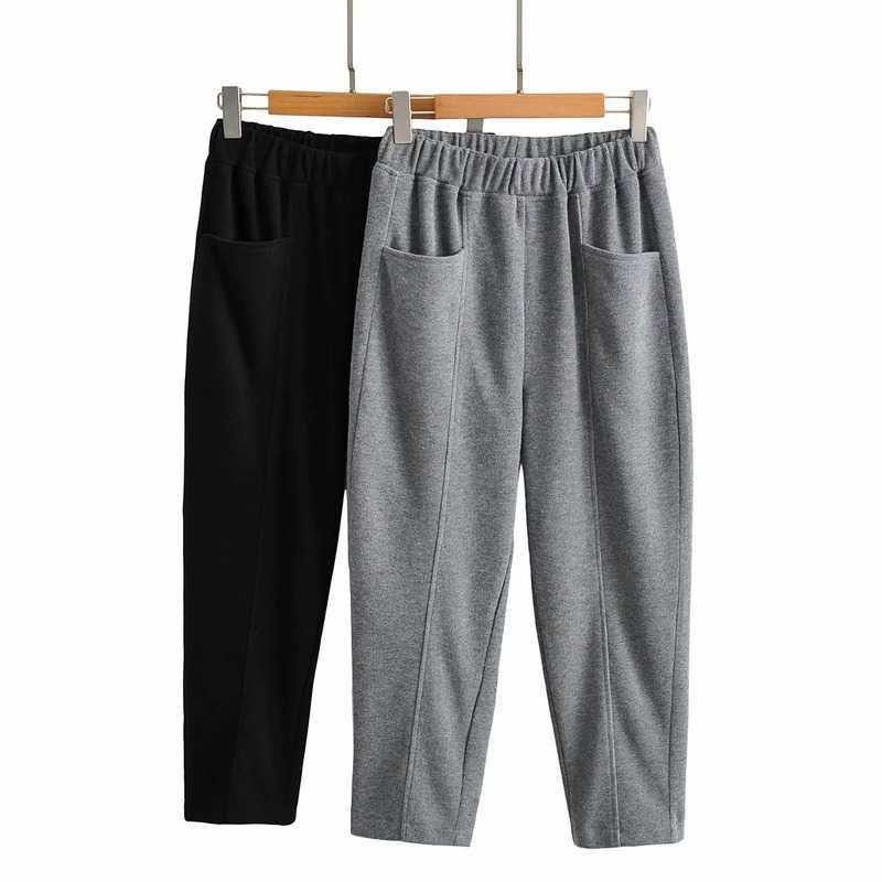 Spring Korean Women's Solid Elastic Waist Pants Fashion Thin Radish Haren Casual Long Trousers 210607, Grey
Spring Korean Women's Solid Elastic Waist Pants Fashion Thin Radish Haren Casual Long Trousers 210607, Grey