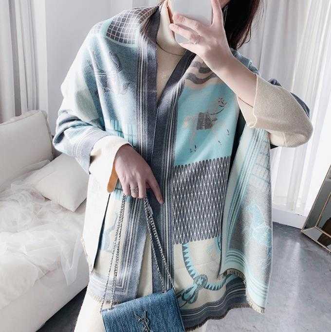 Winter Scarf Women Cashmere Scarf New Fashion Warm Foulard Lady Horse Scarves Multicolor Thick Soft Shawls Wraps