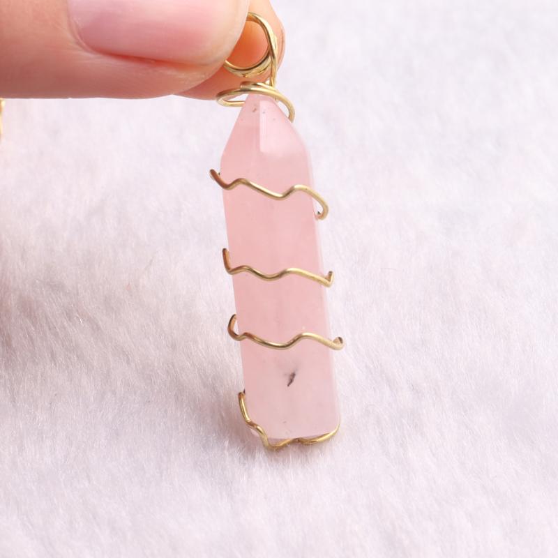 Pendant Necklaces Hand Made Wire Wrap Natural Rose Quartzs Necklace Healing Energy Hexagonal Column Meditation Fashion Jewelry
Pendant Necklaces Hand Made Wire Wrap Natural Rose Quartzs Necklace Healing Energy Hexagonal Column Meditation Fashion Jewelry