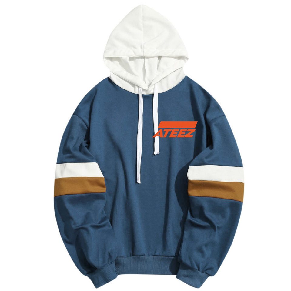 Kpop ATEEZ Idol Fan Support Hoodies Men Women Kpop Popular Hip Hop Streetwear Sweatshirt Long Sleeve Patchwork Sudaderas T200407