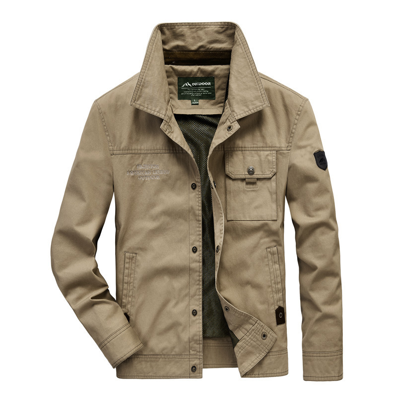 Spring and Autumn Jackets Men Casual Loose Plus Size Outdoor, Black;brown 
Spring and Autumn Jackets Men Casual Loose Plus Size Outdoor, Black;brown