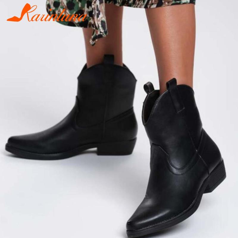 Boots Karin Fashion Woman Shoes Vintage Western Ankle Pointed Toe Slip-On Autumn Solid Female, Black
Boots Karin Fashion Woman Shoes Vintage Western Ankle Pointed Toe Slip-On Autumn Solid Female, Black