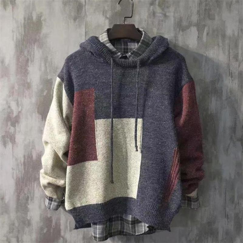 Men's Sweaters Vintage Hooded Casual Color Patchwork Loose Tops Male Autumn Winter Wild Hoodies Korean Fashion, White;black
Men's Sweaters Vintage Hooded Casual Color Patchwork Loose Tops Male Autumn Winter Wild Hoodies Korean Fashion, White;black