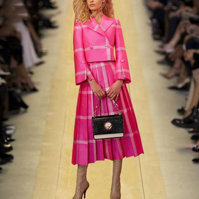 Two Piece Dress 2021 Arrival High Quality Runway Designer 2 Sets Autumn Winter Skirt Suits Women Blazer Suit Jacket Tops Pleated, Rose red
Two Piece Dress 2021 Arrival High Quality Runway Designer 2 Sets Autumn Winter Skirt Suits Women Blazer Suit Jacket Tops Pleated, Rose red