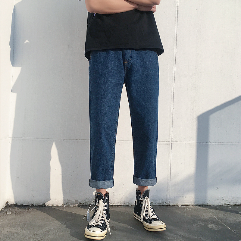 2021 New Korean Style Men's Fashion Baggy Homme Cargo Pocket Jeans Mens Leisure Trousers Straight Blue/black Casual Pants S-2xl 1g17, Light blue
2021 New Korean Style Men's Fashion Baggy Homme Cargo Pocket Jeans Mens Leisure Trousers Straight Blue/black Casual Pants S-2xl 1g17, Light blue