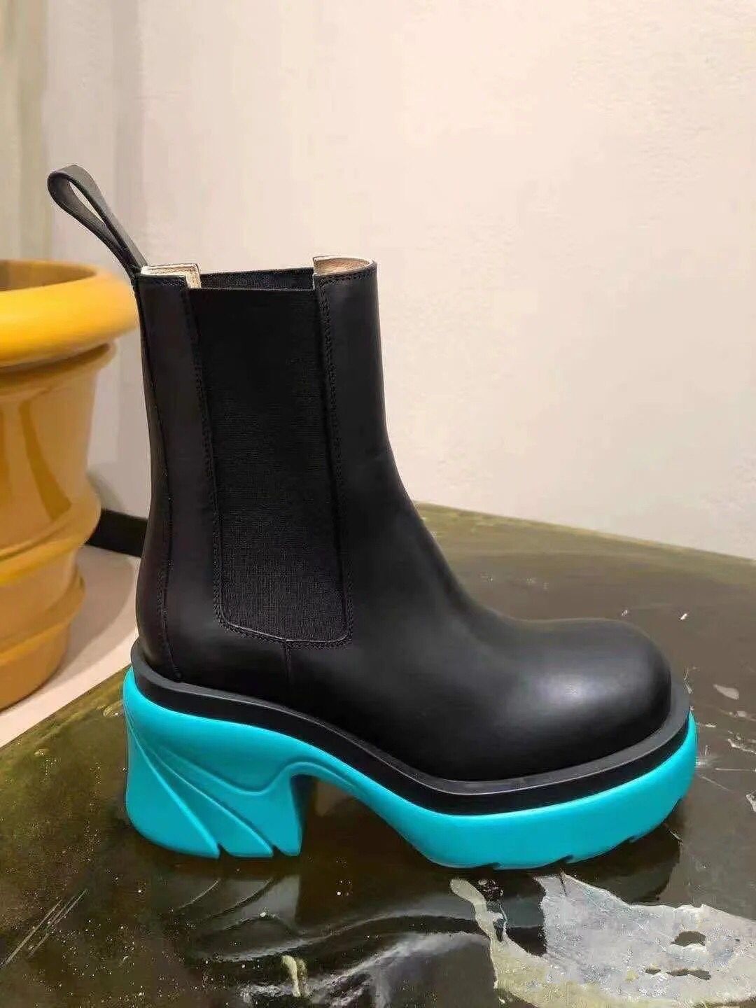 sheepskin leather chucky Med heels SHOES Chelsea Ankle Boots round toes long knee mix colour catwalk size 34-43 black/blue, Split
sheepskin leather chucky Med heels SHOES Chelsea Ankle Boots round toes long knee mix colour catwalk size 34-43 black/blue, Split