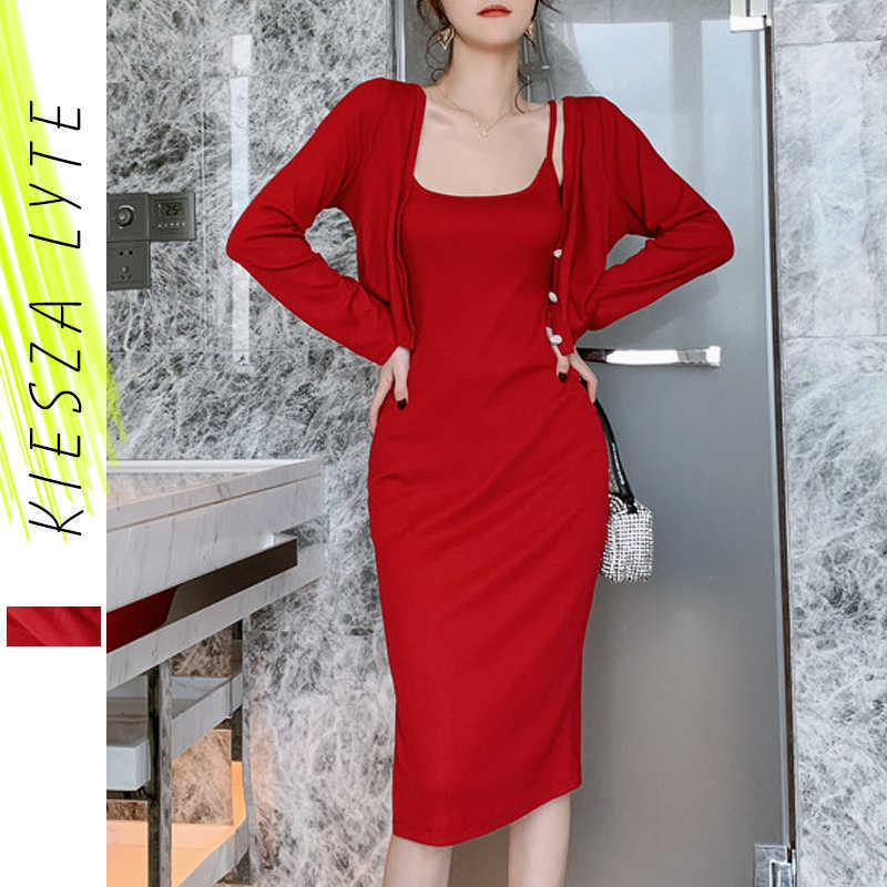 Womens 2 Piece Set Slim Straps Dress and Cardigan Two piece Sets Sexy Red Elegant Suit Female Casual Outfit 210608, Two pieces
Womens 2 Piece Set Slim Straps Dress and Cardigan Two piece Sets Sexy Red Elegant Suit Female Casual Outfit 210608, Two pieces