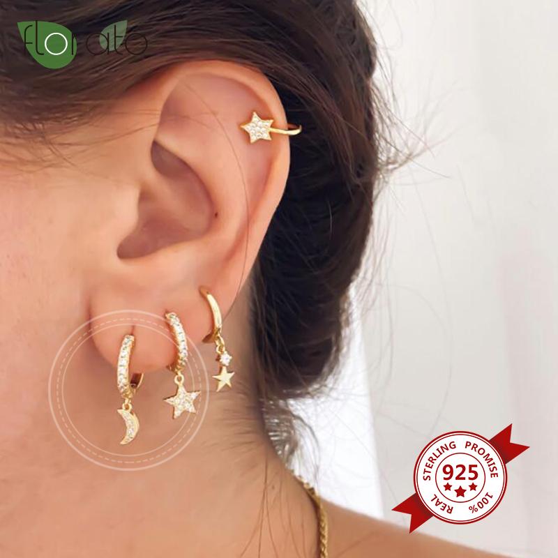 Hoop & Huggie Crystal Crescent Moon Earrings 925 Sterling Silver For Women Prevent Allergy Girls Fashion Jewelry Gift
Hoop & Huggie Crystal Crescent Moon Earrings 925 Sterling Silver For Women Prevent Allergy Girls Fashion Jewelry Gift