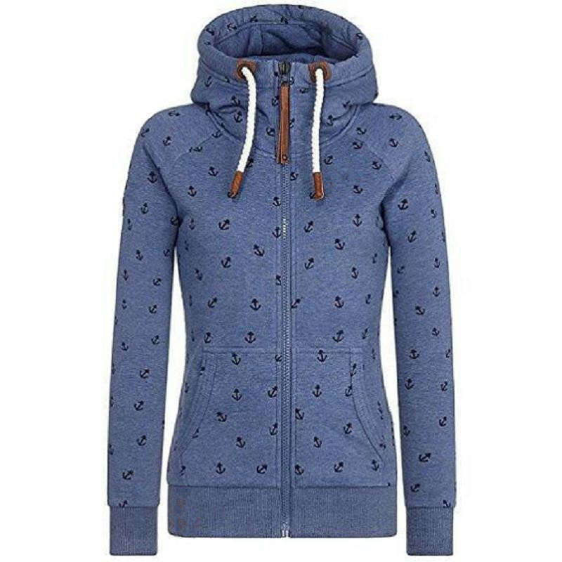 Spring Autumn Zip Hoodies Women Pink Gray Blue Green Warm Print Hooded Zipper Sweatshirt Slim Sweat Femme Hoody Moletom Feminino 201028