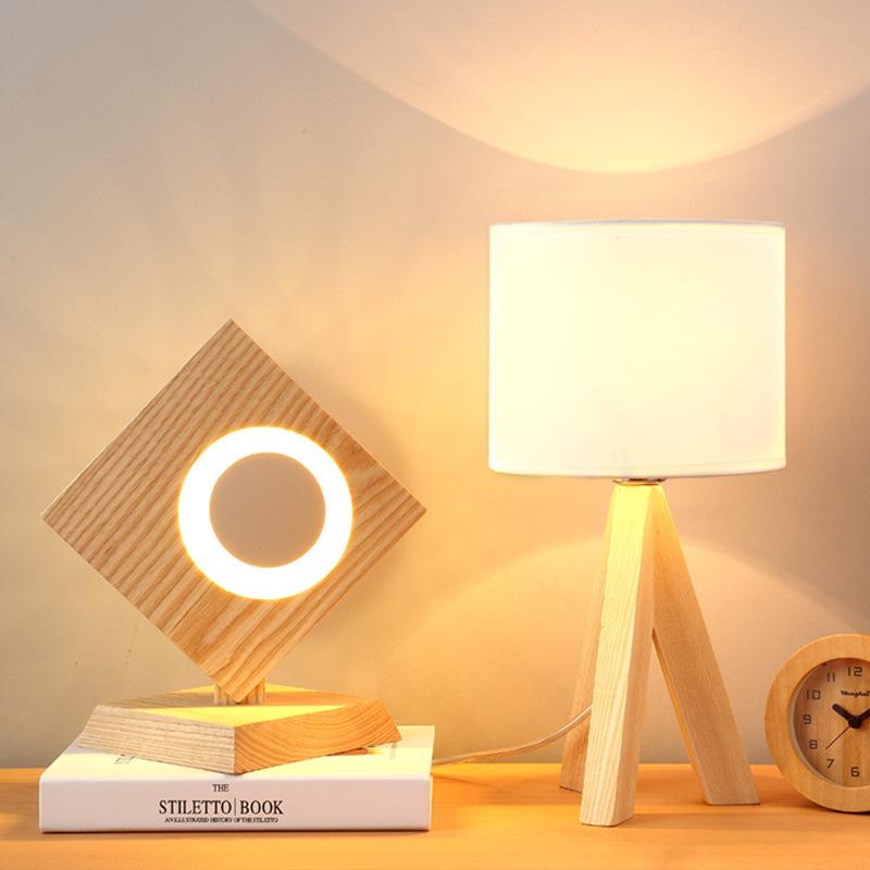 LED Table Lamp Wooden Bed Lamp Bedside Home Deco For Living Room Bedroom Lamparas De Mesa Para El Dormitorio Classic