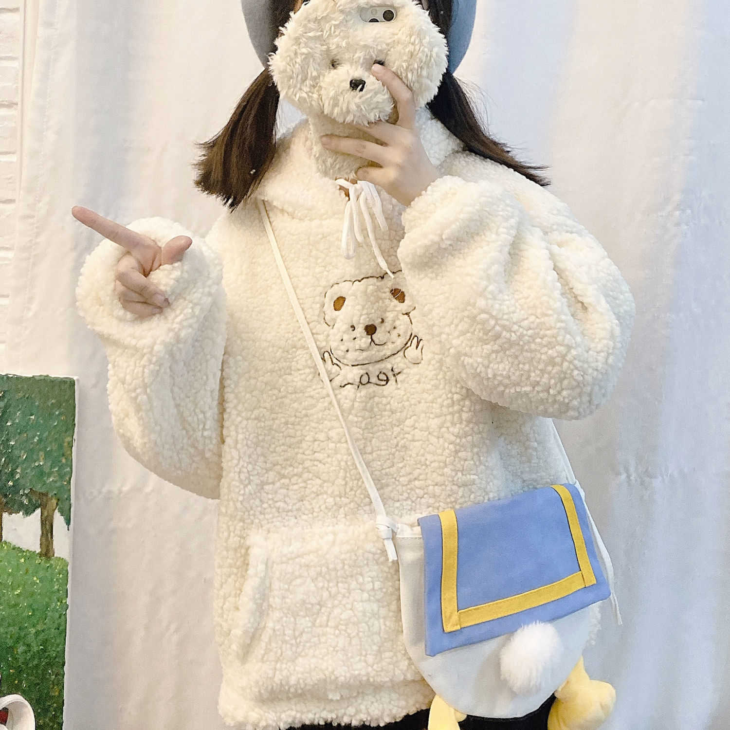 Deeptown kawaii hoodies women winter fashion embroidery pullover long sleeve cute Tops loose Casual women sweatshirt 210602, White 
Deeptown kawaii hoodies women winter fashion embroidery pullover long sleeve cute Tops loose Casual women sweatshirt 210602, White