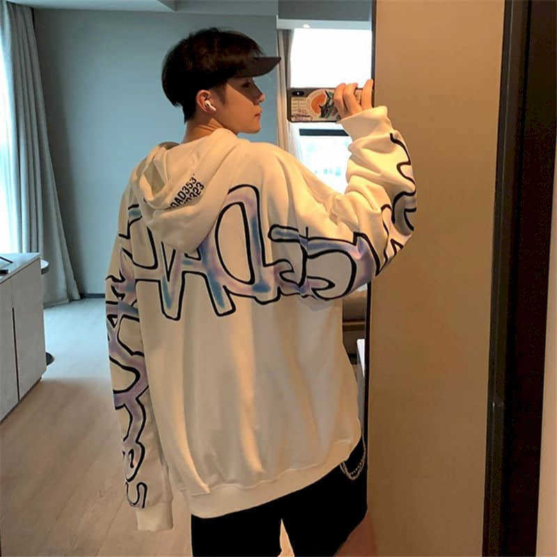 Hooded Sweatshirt Male Trend Hong Kong Style Hip-hop Loose Print Student Hoodies Couple Shirt Street Fashion Jacket 210526, White velvet
Hooded Sweatshirt Male Trend Hong Kong Style Hip-hop Loose Print Student Hoodies Couple Shirt Street Fashion Jacket 210526, White velvet