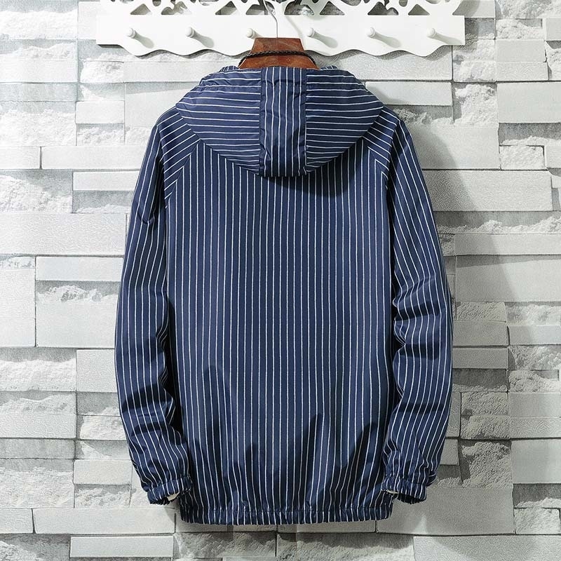 AIRGRACIAS Autumn New Mens Bomber Hooded Jacket Male Casual Streetwear Striped Jacket Men Coat Clothing Size S4XL T200603