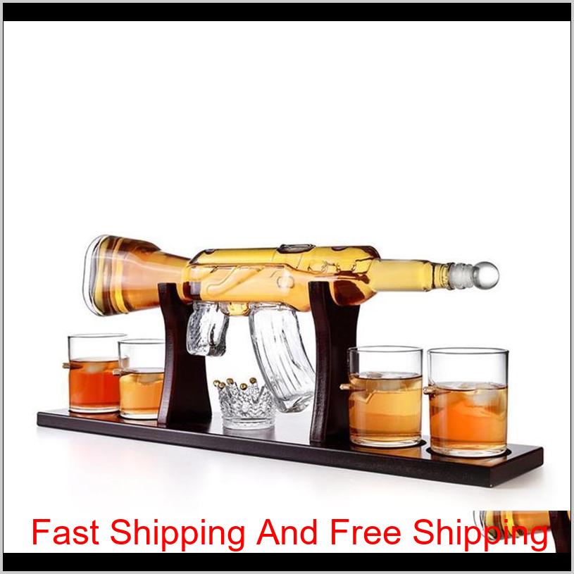 Home Use High Borosilicate Glass Drink Ware Wine Decanter, Gun Shape Glass Bottle, Glass Whiskey Set With Wooden Tray And Bullet Cup D Fydhw
Home Use High Borosilicate Glass Drink Ware Wine Decanter, Gun Shape Glass Bottle, Glass Whiskey Set With Wooden Tray And Bullet Cup D Fydhw