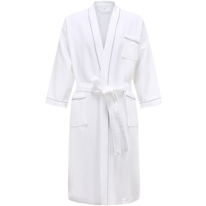 5 Star el 100% Cotton Men Kimono Bathrobe Plus Size Towel Bath Robe Mens Waffle Robes for Women Long Dressing Gown Sleepwear CX200813
