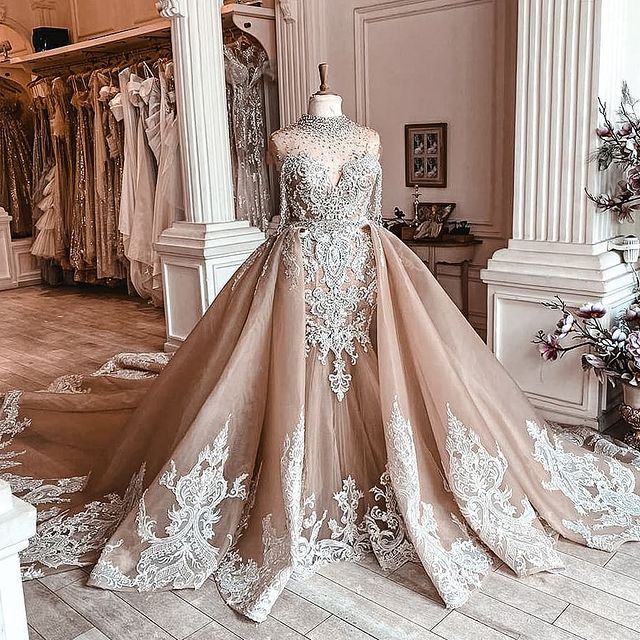 2021 Plus Size Arabic Aso Ebi Luxurious Crystals Mermaid Wedding Dresses Lace Beaded Bridal Dresses Illusion Sheer Neck Wedding Gowns ZJ205