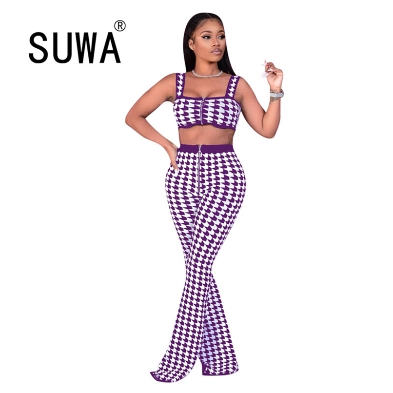 Arrival Summer Women Sets Clothes Plaid Spaghetti Strap Crop Top High Waist Flare Leg Pants Sexy Club 2 Pieces Outfits 210525, Burgundy
Arrival Summer Women Sets Clothes Plaid Spaghetti Strap Crop Top High Waist Flare Leg Pants Sexy Club 2 Pieces Outfits 210525, Burgundy