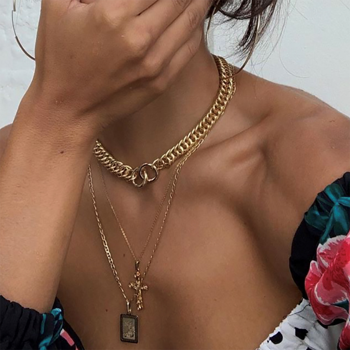 European and American cross-border fashion lady jewelry retro multi-storey double ring embossed Jesus necklace creative cross multi-element, Silver
European and American cross-border fashion lady jewelry retro multi-storey double ring embossed Jesus necklace creative cross multi-element, Silver