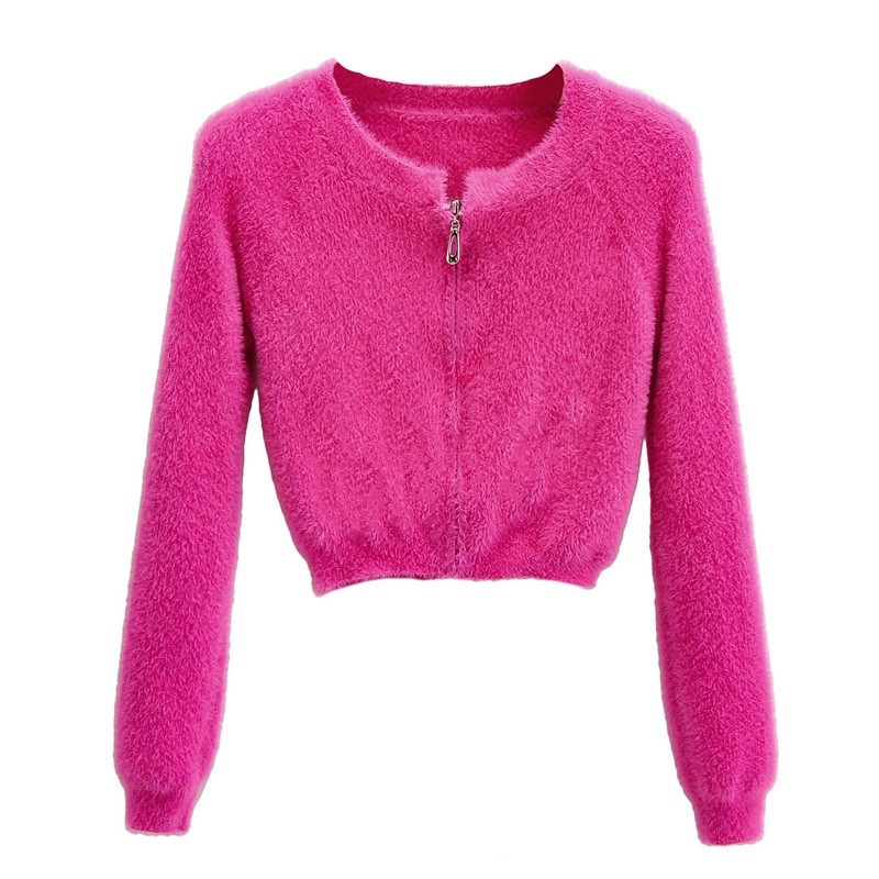 Women Pull Pink Sweaters Autumn Winter Zipper Casual Cardigan Top Ladies Long Sleeve Sexy Crop Sweater Short Mujer 210602
Women Pull Pink Sweaters Autumn Winter Zipper Casual Cardigan Top Ladies Long Sleeve Sexy Crop Sweater Short Mujer 210602