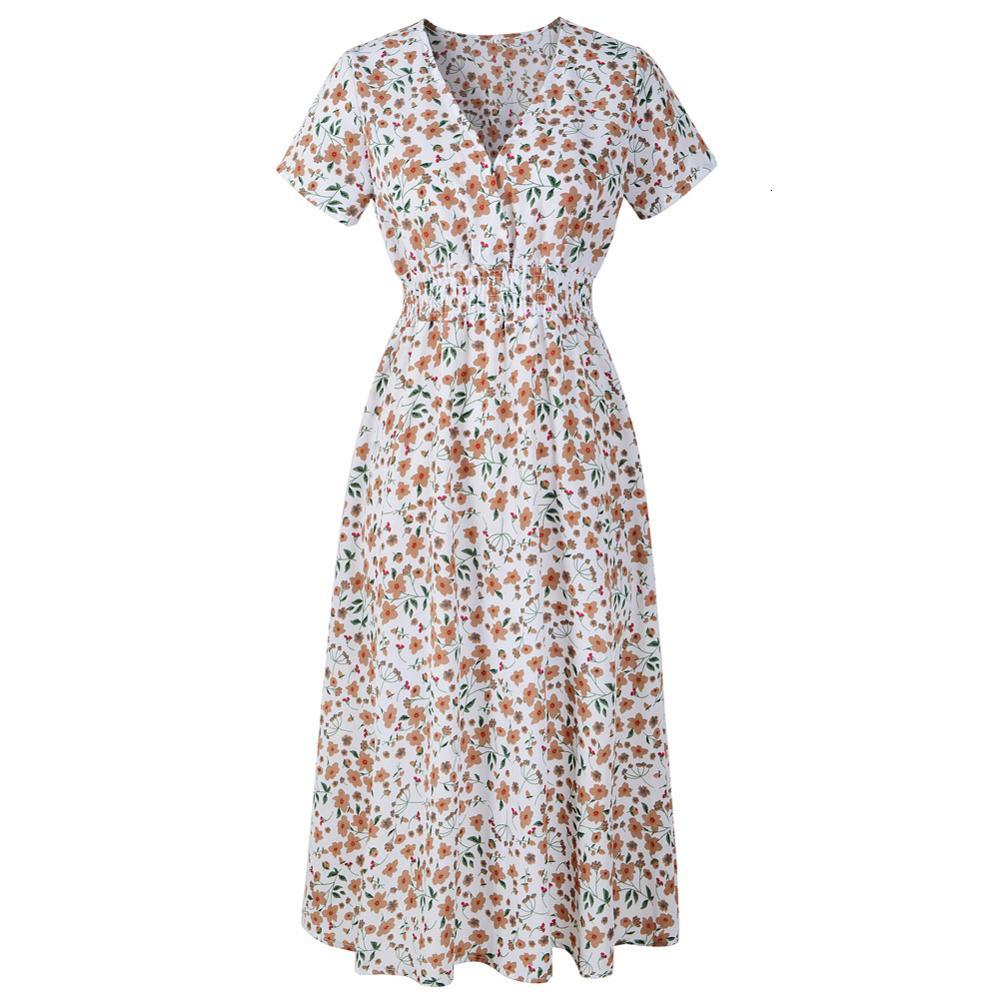 2021 New Women Elegant Floral Print Chiffon Summer Bohemian Short Sleeve v Neck Elastic Waist a Line Beach Jxwu
2021 New Women Elegant Floral Print Chiffon Summer Bohemian Short Sleeve v Neck Elastic Waist a Line Beach Jxwu