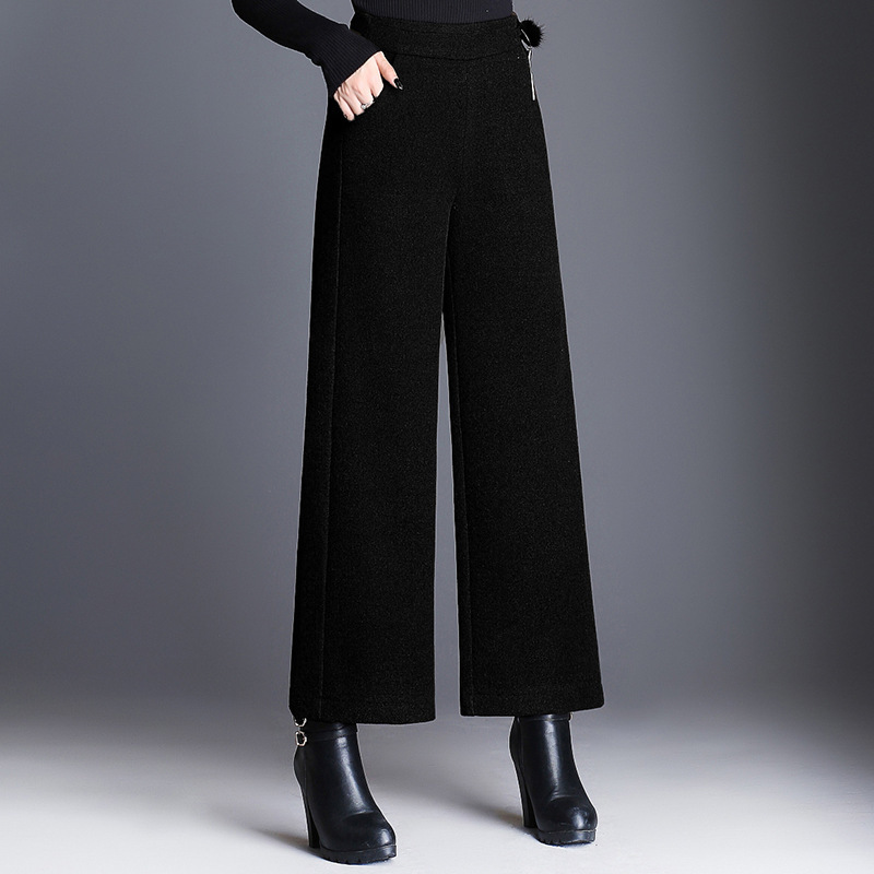Mom Wide Leg Pants Fashion thick Pants new woolen Trousers Women Loose Casual big size 5XL Pants female 201012