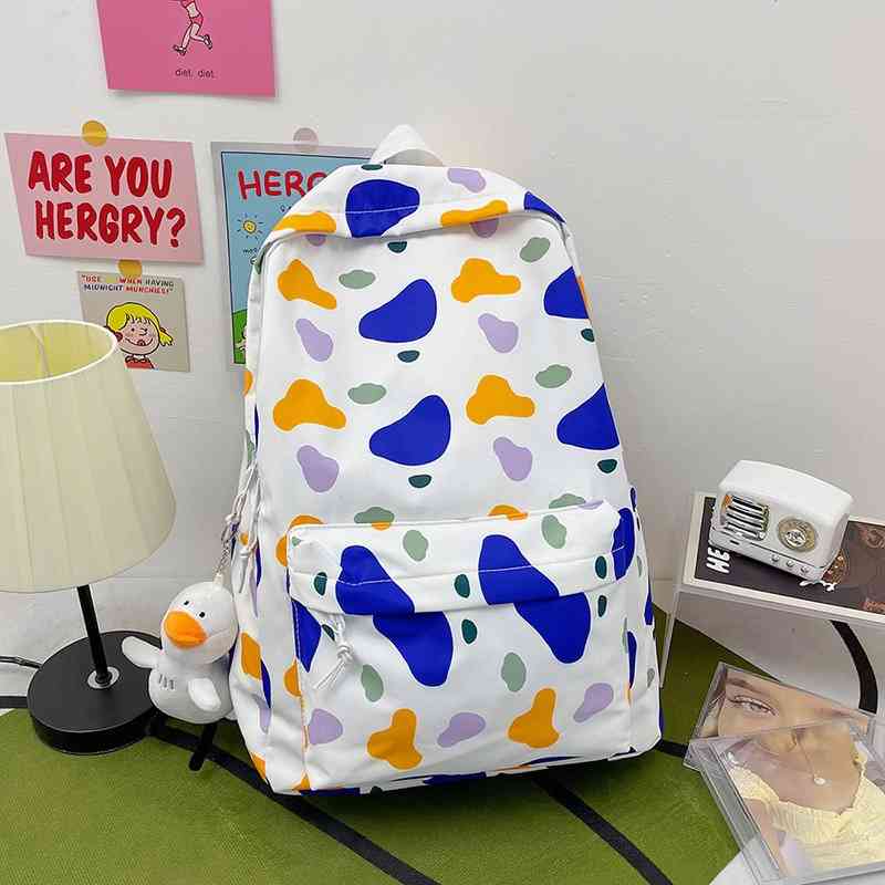 Junior high school schoolbag Korean campus small fresh Nylon Double Shoulder Bag Sen female Department Printed backpack student, White and blue color single bag
Junior high school schoolbag Korean campus small fresh Nylon Double Shoulder Bag Sen female Department Printed backpack student, White and blue color single bag
