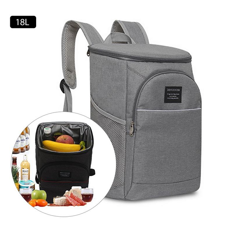 Outdoor Bags 18L Thermal Cooler Bag Waterproof Thickened Large Insulated Shoulder Picnic Backpack Double Deck Light Ice Pack