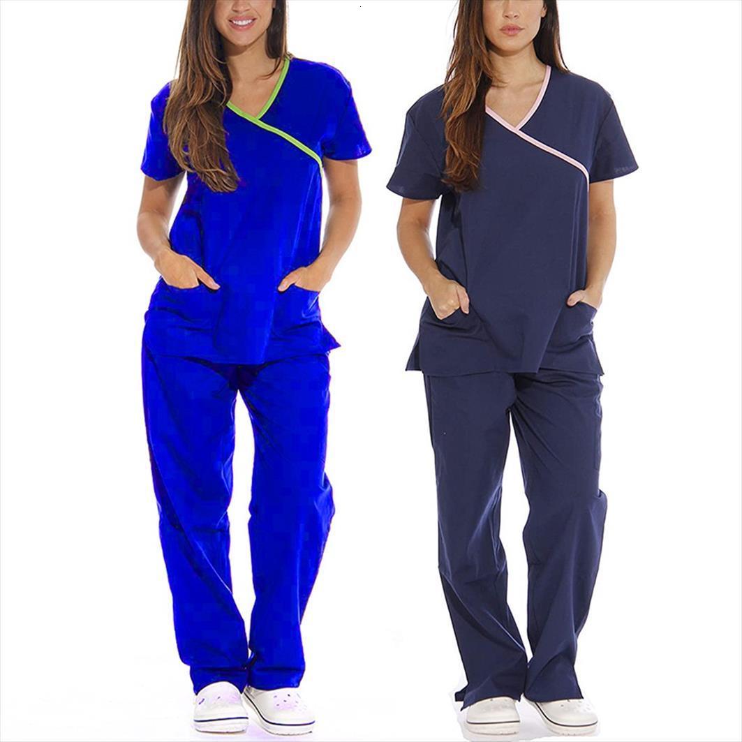 t shirt and womenpant jogger set suits 2pcs outfits working short sleeve pants nursing uniform suit d08, White
t shirt and womenpant jogger set suits 2pcs outfits working short sleeve pants nursing uniform suit d08, White