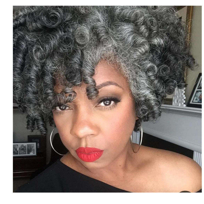 Gray salt and pepper human hair ponytail extension grey kinky black silver mixed of gray ombre hairpiece drawstring ponny tail clip ins 120g 140g