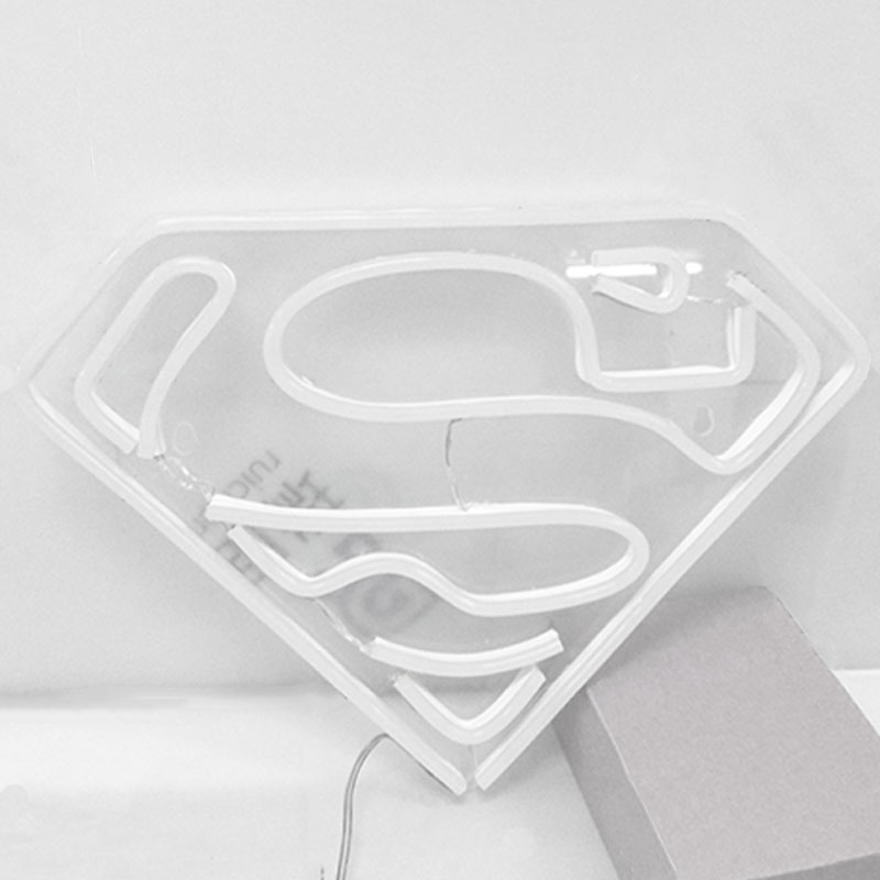 Super bright LED neon Sign Superman logo home bedroom club wall decoration customized LED neon lights children's room atmosphere lights holiday l