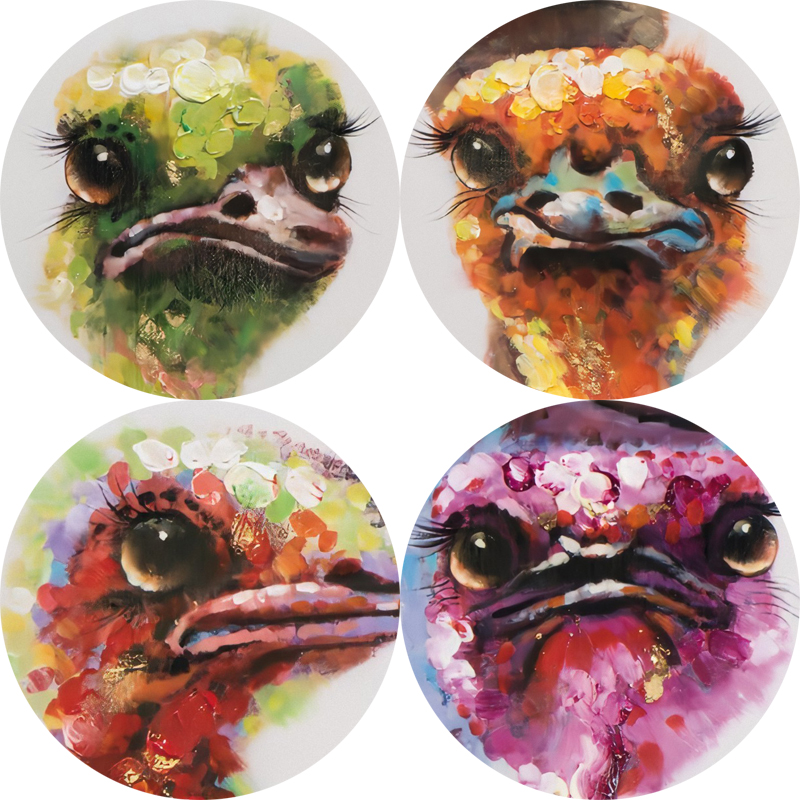 Colorful Bird Family Pictures Animal Canvas Painting Wall Art For Living Room Home Decoration Posters And Prints For Kid Room