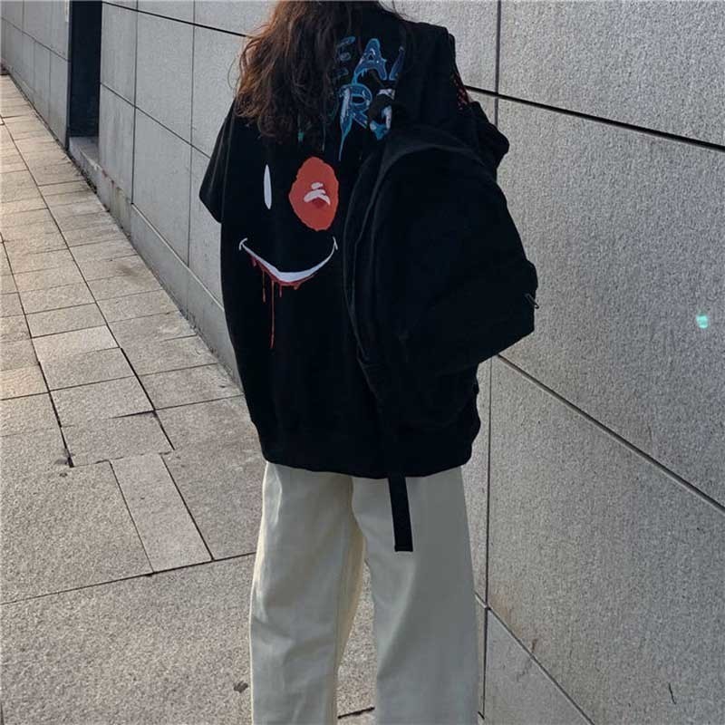 gothic hip hop pullover Streetwear Print Lady Sweatshirts Women ONeck Loose Clothes Female Autumn Hip Hop Casual Pullovers T200311