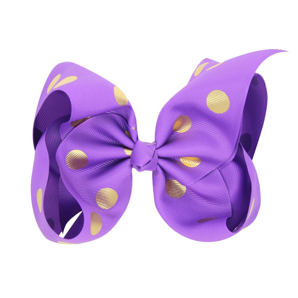20 Colors 8 Inch Baby Ribbon Bow Hairpin Stamp Dot Clips Girls Large Bowknot Barrette Kids Hair Boutique Children Hair Accessories