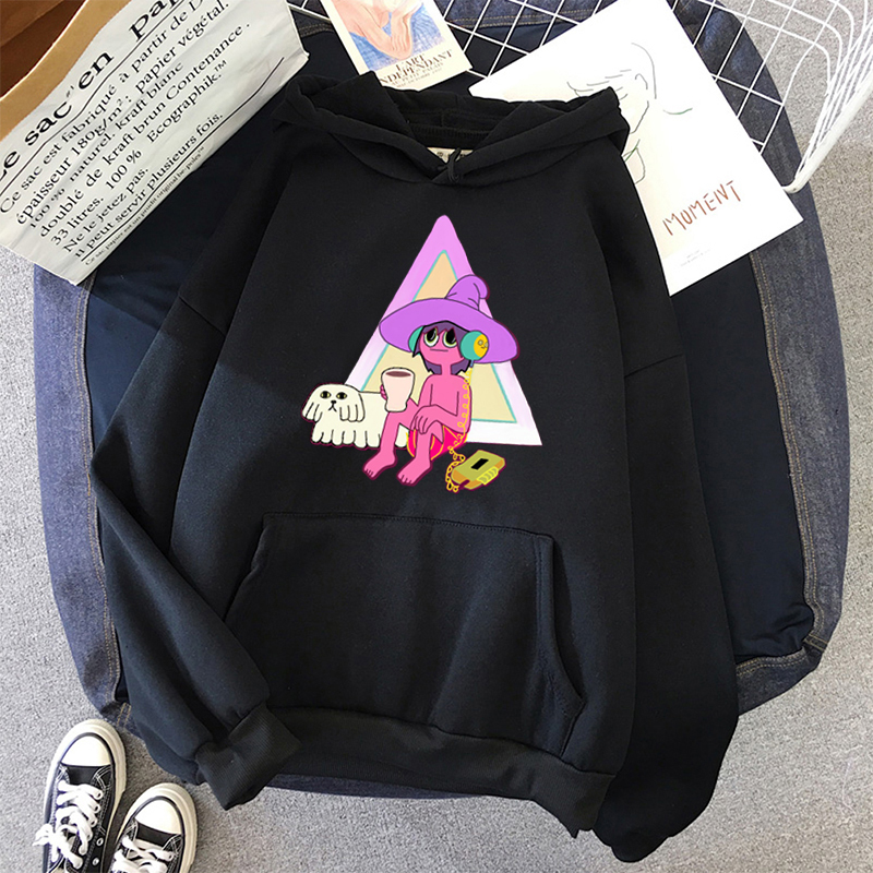 midnight gospel crazy Leisure Oversize Pullovers Korean Hoodies Women Hooded Warm Kawaii Womens Loose Streetwear Sweatshirts 201217