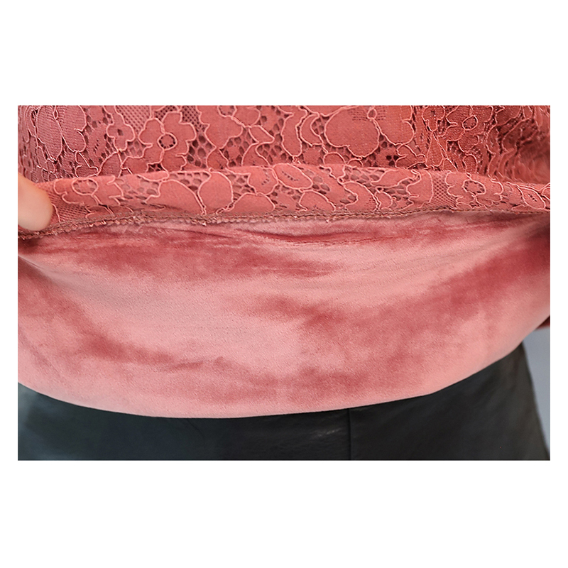 Blusas Mujer Winter Clothes New Long Sleeve Lace Blouse Women Solid Tops OL Bow Plus Size Pullover Shirt Women 7550 50 210225