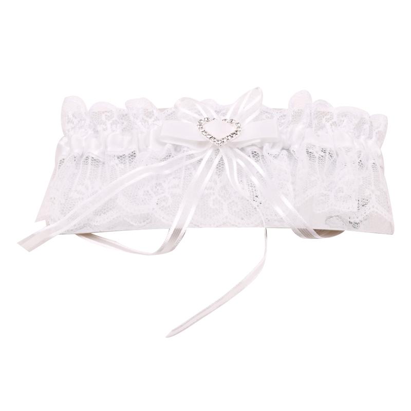 Fashion Garter Elegant Women Lace Mesh Bowknot Belt Sexy Suspender Rhinestone Lace Garter For Bride Party Wedding Leg Rings