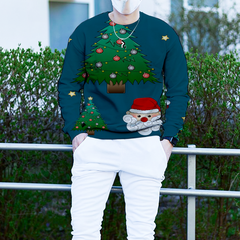 Men's Christmas 3D Printing Long Sleeve Hoodless Sweater Santa Claus and Lantern Tree Pattern, White;black
Men's Christmas 3D Printing Long Sleeve Hoodless Sweater Santa Claus and Lantern Tree Pattern, White;black