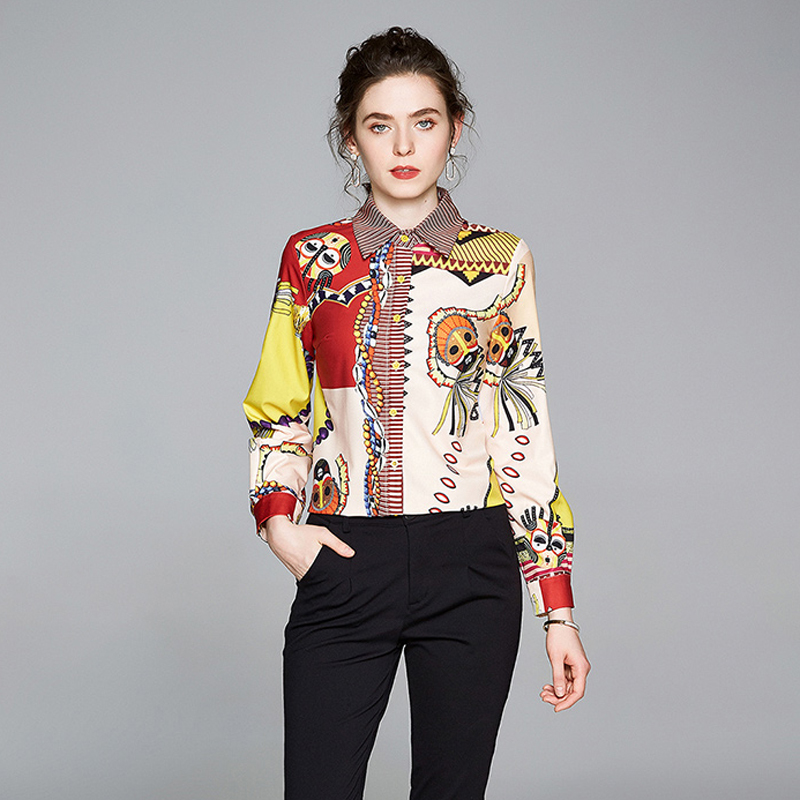 2021 Runway Printed Button Shirts Luxury Fashion Spring Autumn Winter Women Long Sleeve Shirt Office Ladies Designer Blouses Slim Gorgeous H, White
2021 Runway Printed Button Shirts Luxury Fashion Spring Autumn Winter Women Long Sleeve Shirt Office Ladies Designer Blouses Slim Gorgeous H, White