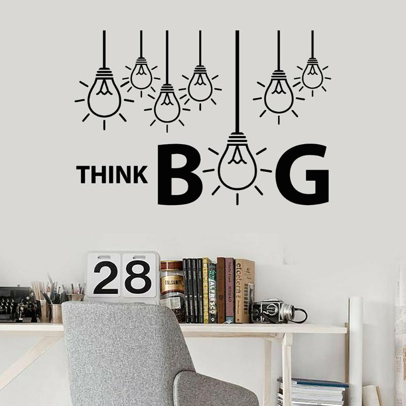 Wall Stickers Decal Think Big Letter Idea Light Bulbs Lamp Office For Enterprise Decoration Accessories C564
Wall Stickers Decal Think Big Letter Idea Light Bulbs Lamp Office For Enterprise Decoration Accessories C564
