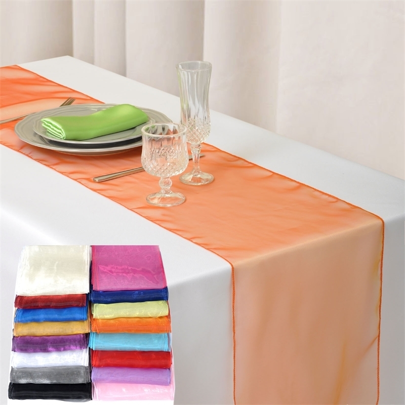 10pcs/lot 12"x108" Organza Table Runners Wedding Banquet Supply Party Decoration 30CM x 275CM Lot Color Y200421
10pcs/lot 12"x108" Organza Table Runners Wedding Banquet Supply Party Decoration 30CM x 275CM Lot Color Y200421